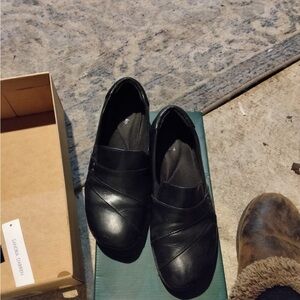 Clarks Women's Black Leather Mules